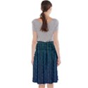 Stylish Abstract Blue Strips Midi Beach Skirt View2