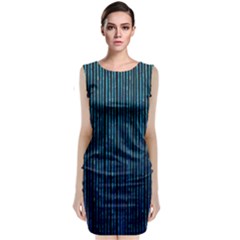 Stylish Abstract Blue Strips Classic Sleeveless Midi Dress by gatterwe