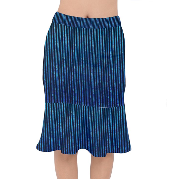 Stylish Abstract Blue Strips Mermaid Skirt