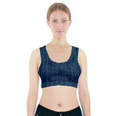 Stylish Abstract Blue Strips Sports Bra With Pocket by gatterwe