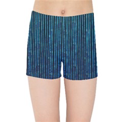 Stylish Abstract Blue Strips Kids Sports Shorts by gatterwe