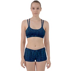 Stylish Abstract Blue Strips Women s Sports Set by gatterwe