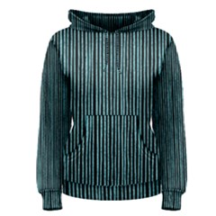 Stylish Frost Blue Strips Women s Pullover Hoodie by gatterwe