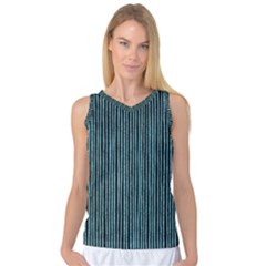 Stylish Frost Blue Strips Women s Basketball Tank Top by gatterwe