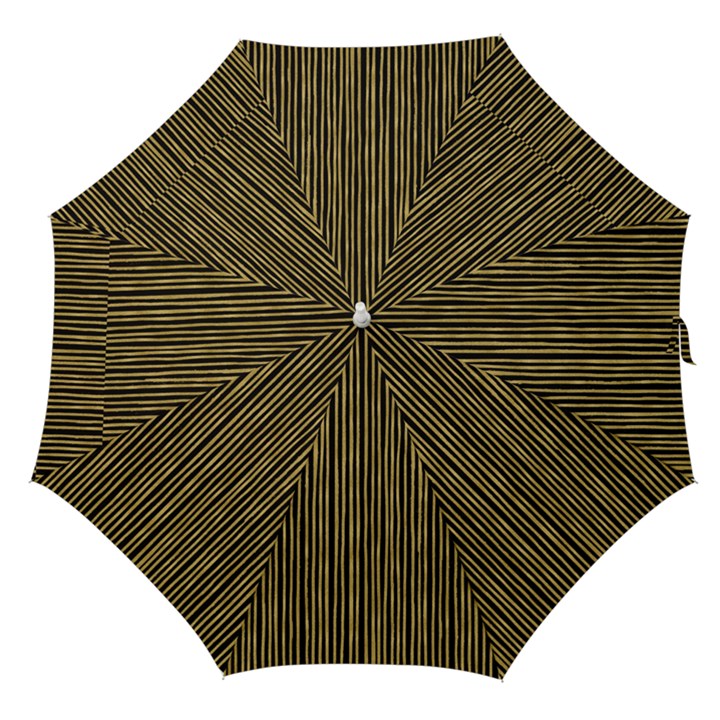 Stylish Golden Strips Straight Umbrellas