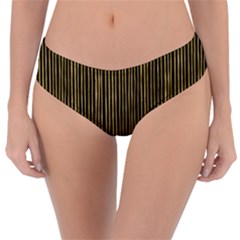 Stylish Golden Strips Reversible Classic Bikini Bottoms by gatterwe