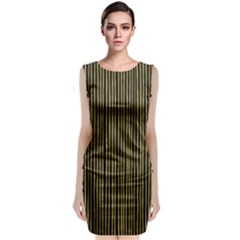 Stylish Golden Strips Classic Sleeveless Midi Dress by gatterwe