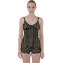 Stylish Golden Strips Tie Front Two Piece Tankini View1