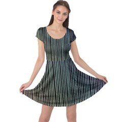 Stylish Rainbow Strips Cap Sleeve Dress by gatterwe