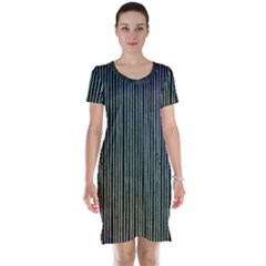 Stylish Rainbow Strips Short Sleeve Nightdress by gatterwe