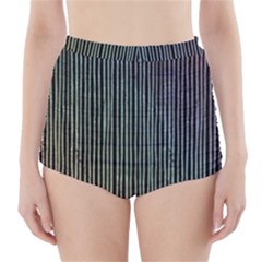 Stylish Rainbow Strips High-waisted Bikini Bottoms by gatterwe