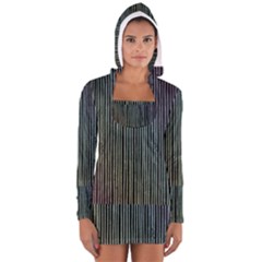 Stylish Rainbow Strips Long Sleeve Hooded T-shirt by gatterwe