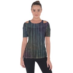 Stylish Rainbow Strips Short Sleeve Top by gatterwe