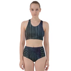 Stylish Rainbow Strips Racer Back Bikini Set by gatterwe