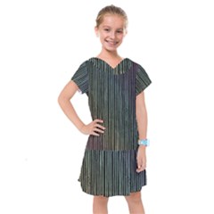 Stylish Rainbow Strips Kids  Drop Waist Dress by gatterwe