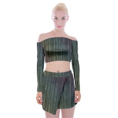 Stylish Rainbow Strips Off Shoulder Top With Skirt Set by gatterwe