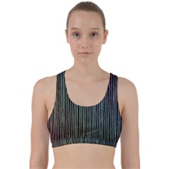 Stylish Rainbow Strips Back Weave Sports Bra by gatterwe