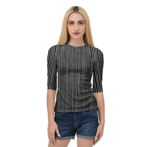 Stylish Silver Strips Quarter Sleeve Raglan Tee by gatterwe