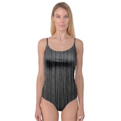 Stylish Silver Strips Camisole Leotard  by gatterwe