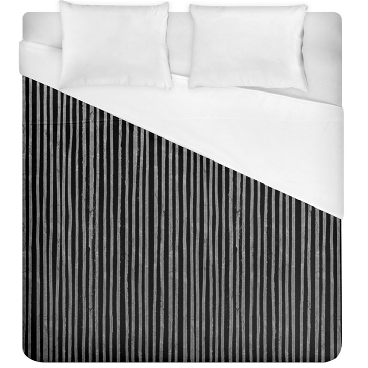 Stylish Silver Strips Duvet Cover (King Size)