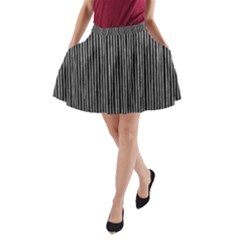 Stylish Silver Strips A-line Pocket Skirt by gatterwe