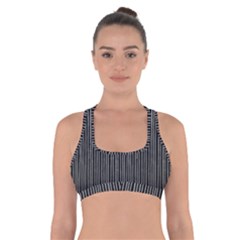 Stylish Silver Strips Cross Back Sports Bra by gatterwe