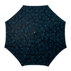 Blue Flower Glitter Look Golf Umbrellas