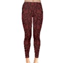 Red Glitter Look Floral Leggings  View1