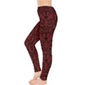 Red Glitter Look Floral Leggings  View3