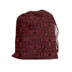 Red Glitter Look Floral Drawstring Pouches (extra Large) by gatterwe