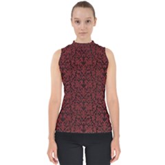 Red Glitter Look Floral Shell Top by gatterwe