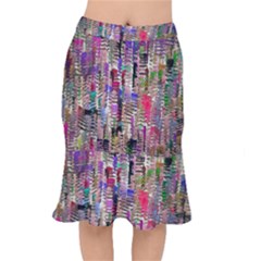 Colorful Shaky Paint Strokes                                  Short Mermaid Skirt