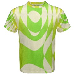 Green Shapes Canvas                              Men s Cotton Tee by LalyLauraFLM