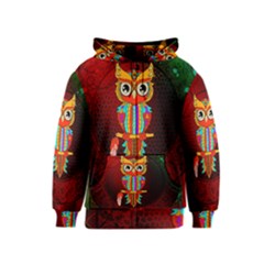 Cute Owl, Mandala Design Kids  Zipper Hoodie by FantasyWorld7