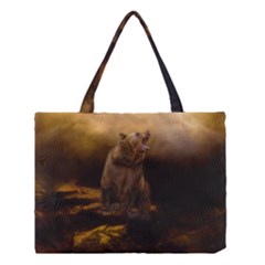 Roaring Grizzly Bear Medium Tote Bag by gatterwe