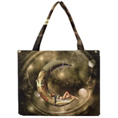 Steampunk Lady  In The Night With Moons Mini Tote Bag by FantasyWorld7