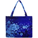 Floral Design, Cherry Blossom Blue Colors Mini Tote Bag View1