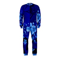 Floral Design, Cherry Blossom Blue Colors OnePiece Jumpsuit (Kids)