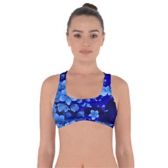 Floral Design, Cherry Blossom Blue Colors Got No Strings Sports Bra