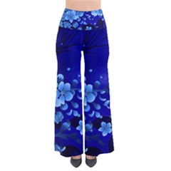 Floral Design, Cherry Blossom Blue Colors Pants by FantasyWorld7