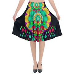 Rain Meets Sun In Soul And Mind Flared Midi Skirt by pepitasart