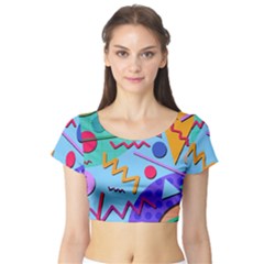 Memphis #10 Short Sleeve Crop Top (tight Fit) by RockettGraphics