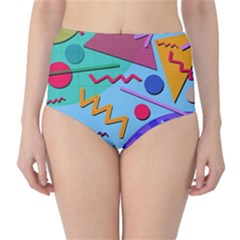 Memphis #10 High-waist Bikini Bottoms by RockettGraphics