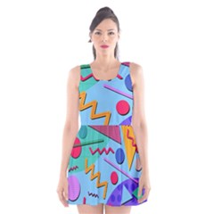 Memphis #10 Scoop Neck Skater Dress by RockettGraphics