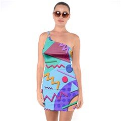 Memphis #10 One Soulder Bodycon Dress by RockettGraphics