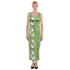 Cow Flower Pattern Wallpaper Fitted Maxi Dress by Nexatart