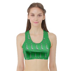 Giraffe Pattern Wallpaper Vector Sports Bra With Border by Nexatart