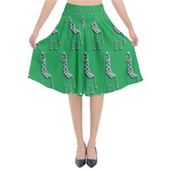 Giraffe Pattern Wallpaper Vector Flared Midi Skirt by Nexatart