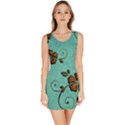 Chocolate Background Floral Pattern Bodycon Dress View1