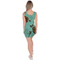 Chocolate Background Floral Pattern Bodycon Dress View4